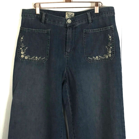 American Living 70's Vibe Patch Pocket Wide Leg Jeans SZ 10 - Picture 3 of 7